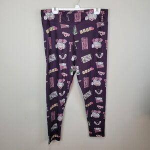 Dren Deisgns Love Theme Poly Spandex Deep Purple Leggings Extended Tall  Curvy‎
